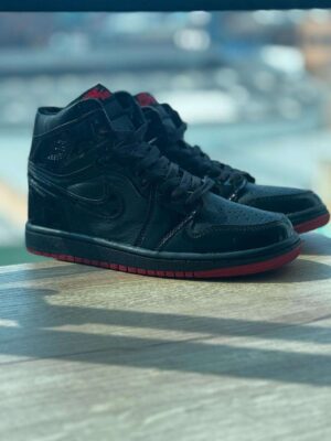 Tenis Retro 1 Black Charol Hombre AAA
